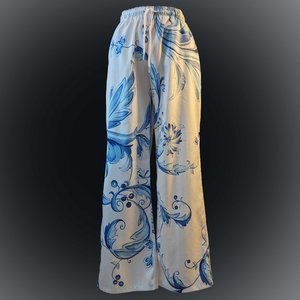 Floral Print Elasticated Palazzo Floral Pants - Size S